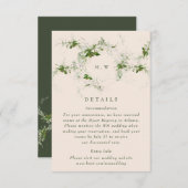 クリームユーカリリースモノグラム結婚ズ詳細 エンクロージャーカード (正面/裏面)