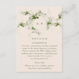 クリームユーカリリースモノグラム結婚ズ詳細 エンクロージャーカード