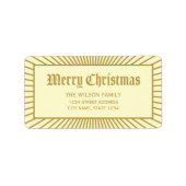クリームライン装飾メリークリスマスアドレス ラベル (正面)