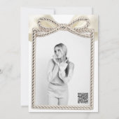 クリームラッフルカスケードボウエレガントスウィート16パーティー 招待状 (裏面)