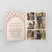 クリームラニピンクイカットオールインワンインディアン結婚ズ 招待状 (内部)