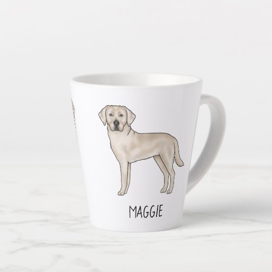 クリームラブラドールリトリエバーキュート研究室あなたの名前 カフェラテマグ (右アングル)