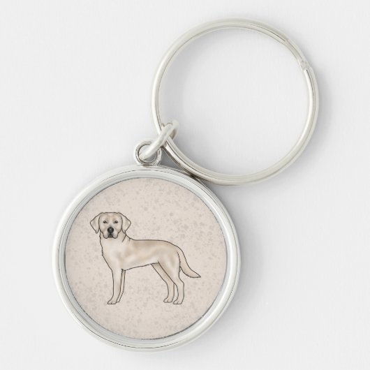 クリームラブラドールリトリエバーマンガードッグイラストレーション キーホルダー (正面)