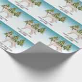 クリームラブラドールレトリエバードッグクリスマスカスタム文字 ラッピングペーパー (角)