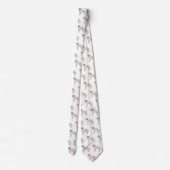 クリームラブラドールレトリエバーパターンカスタムモノグラム ネクタイ (裏面)