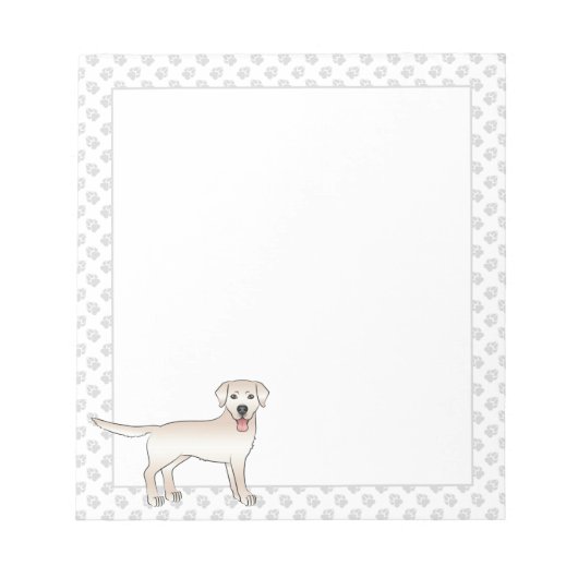 クリームラブラドールレトリエバーマンガードッグ&ポーズ ノートパッド (正面)