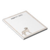 クリームラブラドールレトリエバーラボドッグと名前をカスタムする ノートパッド (アングル)