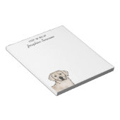 クリームラブラドールレトリエバーラボドッグと名前をカスタムする ノートパッド (アングル)