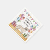 クリームラブラドールレトリエバーラボドッグカラフル誕生日 スタンダードカクテルナプキン (角)