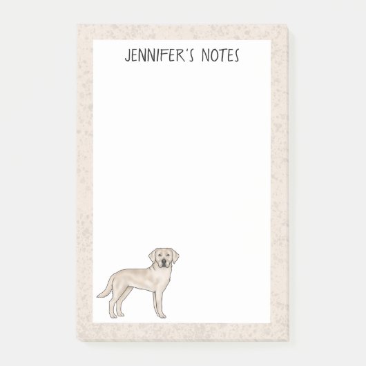 クリームラブラドールレトリエバーラボドッグ名前をカスタムする ポストイット (正面)