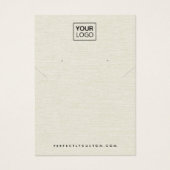 クリームリネンのイヤリングのネックレスディスプレイカード (正面)