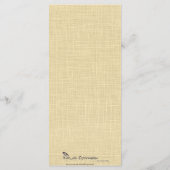 クリームリネンブルーパーム結婚ツリーのメニュー メニュー (裏面)