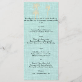 クリームリネンブルーパーム結婚ツリーのメニュー メニュー