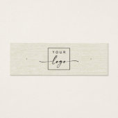 クリームリネンルックロゴQRスタッドイヤリングディスプレイカード (正面)