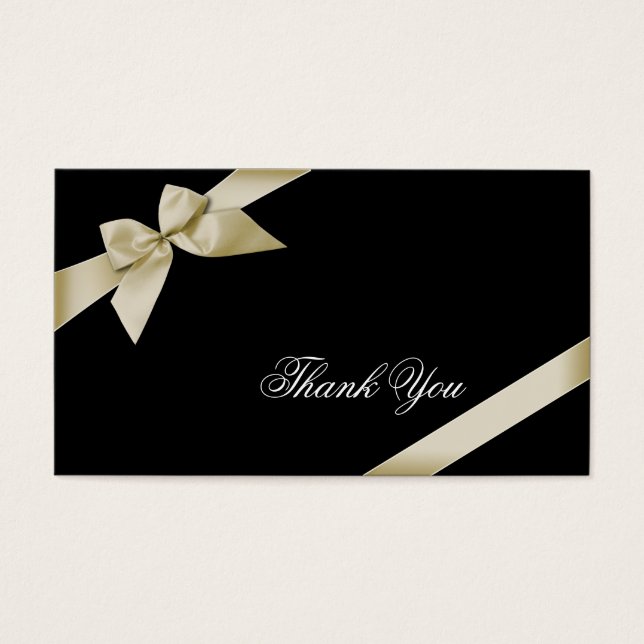 クリームリボンありがとうミニカード (正面)