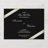 クリームリボンセーブ・ザ・デート案内 案内ポストカード (裏面)