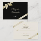 クリームリボンRSVPミニカード エンクロージャーカード (正面/裏面)