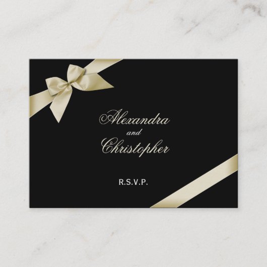 クリームリボンRSVPミニカード エンクロージャーカード (正面)