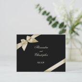 クリームリボンRSVP インビテーションポストカード (スタンド正面)