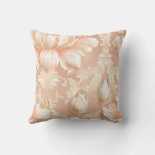 クリームリリー花のダマスクの豪華なテクスチャ クッション (裏面)