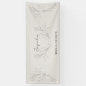 クリームリーフブライダルシャワーバナー 横断幕 (縦)
