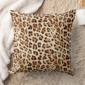 クリームレオパードアニマルプリント クッション (ブランケット)