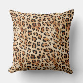 クリームレオパードアニマルプリント クッション (正面)
