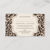 クリームレオパードプリント美容師アポイントメントカード 予約カード (裏面)