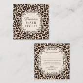 クリームレオパードプリント美容師アポイントメントカード 予約カード (正面/裏面)