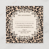 クリームレオパードプリント美容師アポイントメントカード 予約カード (裏面)