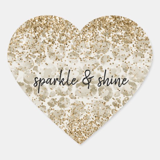 クリームレオパード印刷きらびやかな輝き ラウンドシール (正面)