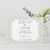 クリームレオパード誕生日 招待状 (スタンド正面)