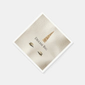 クリームレザーフェイク金ゴールドスパークルグラムユニコーン スタンダードカクテルナプキン (角)