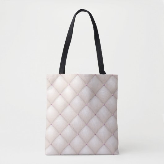 クリームレザー、ヴィンテージ張りテクスチャ。 トートバッグ (正面)