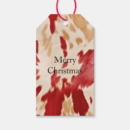 クリームレッドウェスタンパーソナライズされたコーヒド名 ギフトタグ (正面)