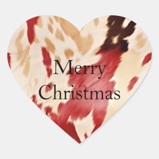 クリームレッドウェスタンパーソナライズされたコーヒド名 ハートシール (正面)