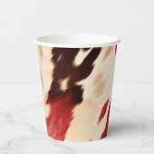 クリームレッドウェスタンパーソナライズされたコーヒド名 紙コップ (裏面)