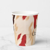 クリームレッドウェスタンパーソナライズされたコーヒド名 紙コップ (右)