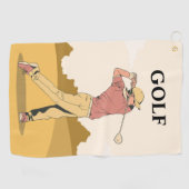 クリームレッドカスタム最高のゴルフタオル ゴルフタオル (横)