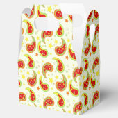 クリームレッドグリーンクリスマススターペイズリーギフトボックス フェイバーボックス (オープン)