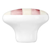 クリームレッドストライプズ セラミックノブ (側面)