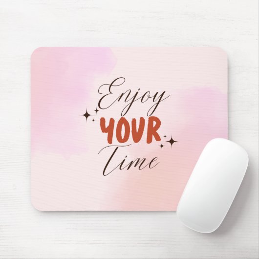 クリームレッドピンククリエイティブウォーター楽しむカラーあなたの時間 マウスパッド (マウス)