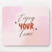 クリームレッドピンククリエイティブウォーター楽しむカラーあなたの時間 マウスパッド (正面)