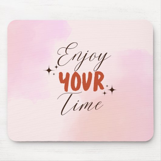 クリームレッドピンククリエイティブウォーター楽しむカラーあなたの時間 マウスパッド (正面)