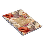 クリームレッドブルゴーニュフローラ ノートブック (右側)