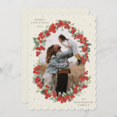 クリームレッドベリー+ユーカリのクリスマスフォト シーズンカード (正面/裏面)