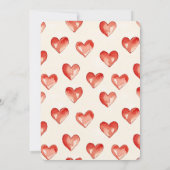 クリームレッドローズカップケーキハートフローラ誕生日 招待状 (裏面)