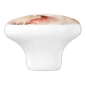 クリームレッドローズフローラ セラミックノブ (側面)