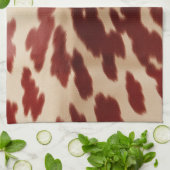 クリームレッド牛革クリスマス名 キッチンタオル (折り畳み)