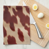 クリームレッド牛革クリスマス名 キッチンタオル (四つ折り)
